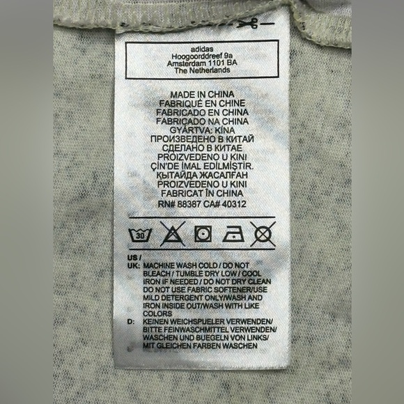 Adidas Moment Cropped Tee Shirt Yellow/Purple Tint Black Speckles Athletic Large - Picture 11 of 14